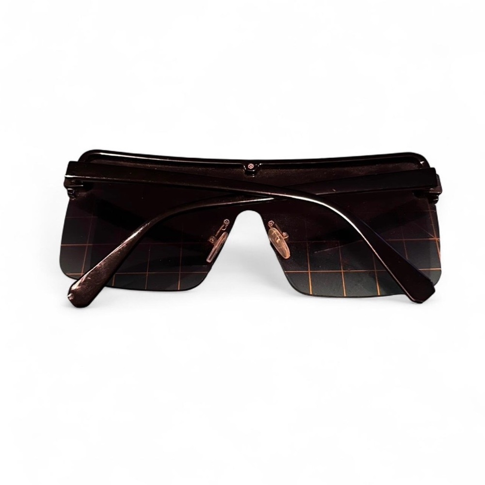 dark brown rectangular sunglasses - Picture 7 of 7